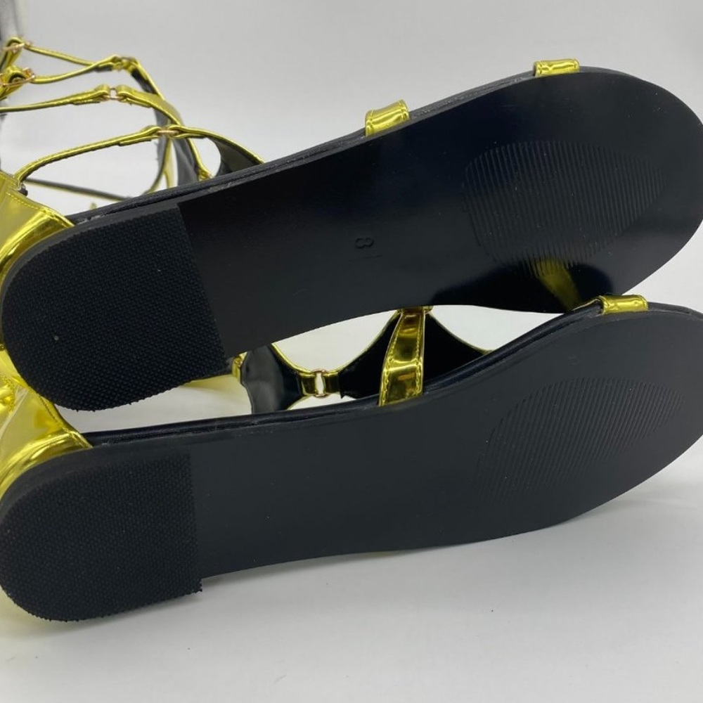 New Nancy Jayjii gold gladiator sandals - Picture 8 of 17
